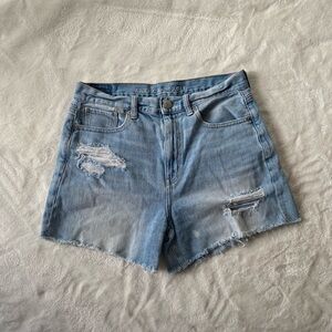 American Eagle Outfitters Distressed Mom Denim Short Raw Hem Sz 6 Spring